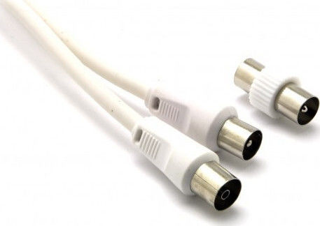 G&BL Cablu Antenă Coaxial de sex masculin - Coaxial de sex feminin Alb 5m (194)