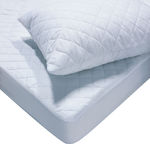 Le Blanc Single Quilted Mattress Cover Fitted Polycotton White 90x200cm