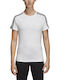 Adidas Design 2 Move 3-Stripes Women's Athletic T-shirt Fast Drying White