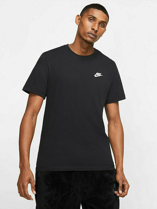 Nike Sportswear Club Ανδρικό Αθλητικό T-shirt Κοντομάνικο Μαύρο