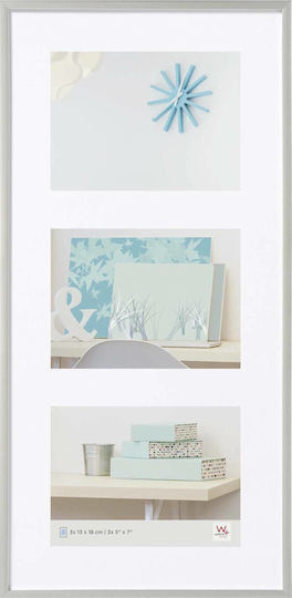 Walther Wall-Mounted Multi 3-Photo Metallic Picture Frame With Silver Frame 3 Pieces