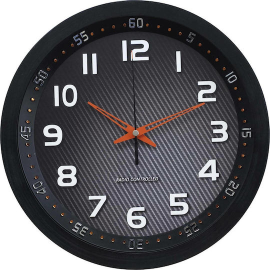 Technoline Wall Clock Metallic Black Ø30cm