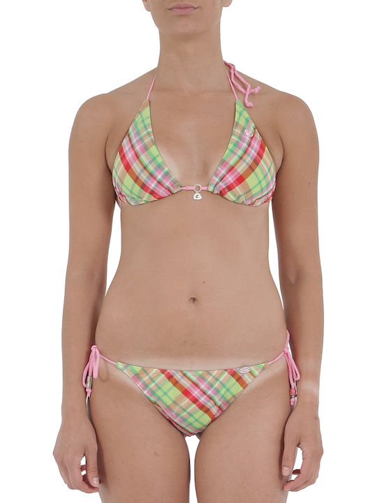 Banana Moon Padded Bikini Set Triangle Top & Slip Bottom with Laces Steam Dubble