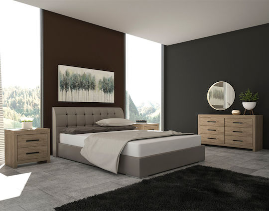 Bedside Table Dodo Wooden Beige 58x39x56cm