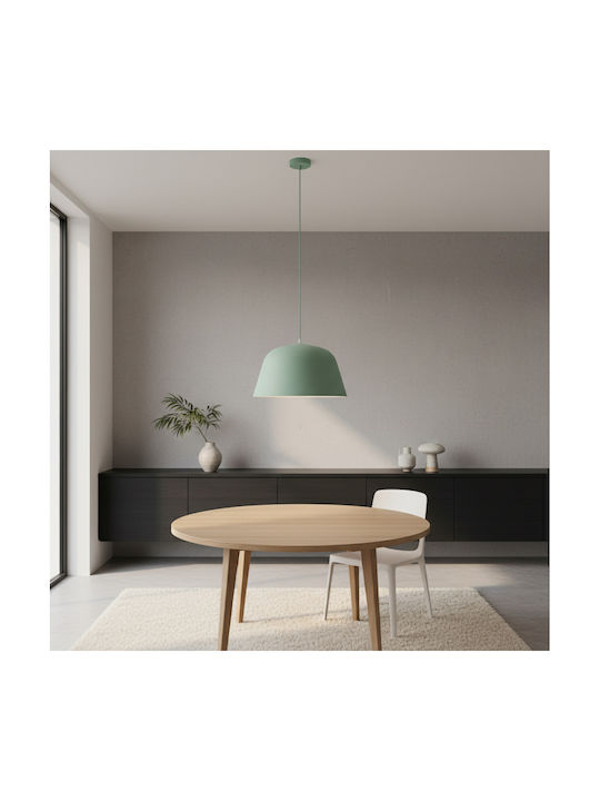 GloboStar Upvale Pendant Light Green Bell with Socket E27 40x24cm