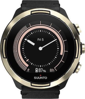 Suunto 9 Baro Stainless Steel 50mm Waterproof Smartwatch with Heart Rate Monitor (Gold)