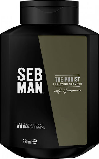 Sebastian Professional Seb Man The Purist Purifying Sampon de Par Anti-Mătreață Pentru Toate Tipurile de Păr 250ml