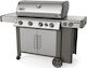 Weber Genesis II SP-435 Газово Барбекю Чугунена Решетка 86брx48брсм. с 4 бр 14.07кВт и Страничен Нагревател