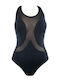 Rock Club BP4019 One-Piece Swimsuit with Open Back Black