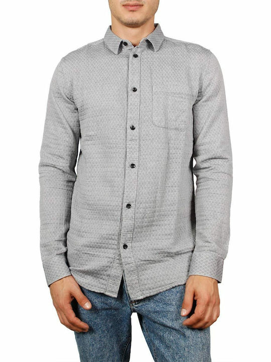 Anerkjendt Rumla Men's Shirt Long Sleeve Cotton Checked Gray