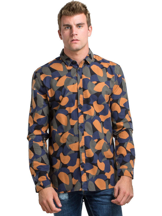 Derry Cu mânecă lungă Bumbac Cămașă Floral Multicolor