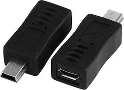 Powertech CAB-U113 mini USB male σε micro USB female Powertech CAB-U113 mini USB male σε micro USB female