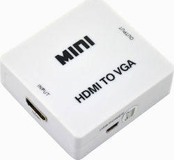 Powertech Μετατροπέας HDMI female σε 3.5mm / VGA female Λευκό (CAB-H073)