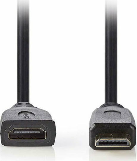 Nedis HDMI 1.4 Hochgeschwindigkeits 1080p 120Hz Kabel Mini-HDMI-Stecker - HDMI-Stecker 0,2m Schwarz