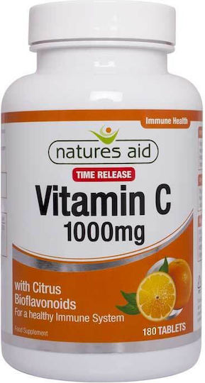 Natures Aid Vitamin C Vitamin Time Release for Immune System Boost, the Skin & Antioxidant Action 1000mg 180 Tablets