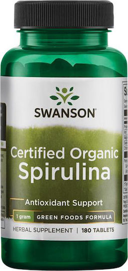 Swanson Spirulina Organic Certificată 500mg 180 Comprimate