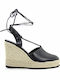 Sante Women's Leather Platform Espadrilles Black