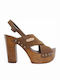 Leather Women's Sandals In Brown Colour