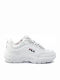 Fila Low Strada Femei Chunky Sneakers Albe