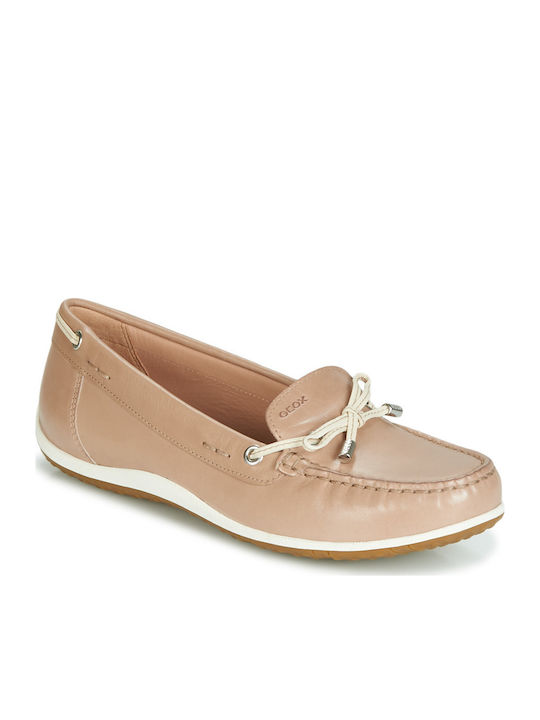 D Vega Moc B Δερμάτινα Γυναικεία Loafers σε Μπεζ Χρώμα