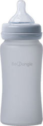 Bo Jungle Glasflasche Thermo Bottle mit Silikonsauger für 3+ Monate Grey 240ml