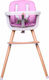 Buba Carino Highchair & Leatherette Seat Pink