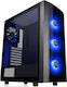 Thermaltake Versa J25 Tempered Glass RGB Edition Gaming Midi Tower Κουτί Υπολογιστή με Πλαϊνό Παράθυρο Μαύρο
