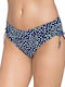 Triumph Painted Leaves Bikini Slip with Ties Navy Blue