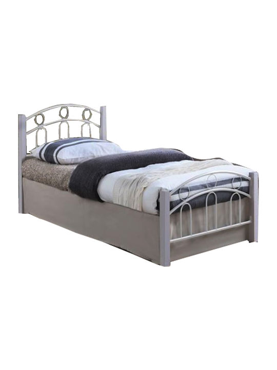 Norton Κρεβάτι Διπλό Μεταλλικό Λευκό για Στρώμα 140x190cm