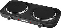 Mesko MS 6509 Enamel Countertop Double Burner Black