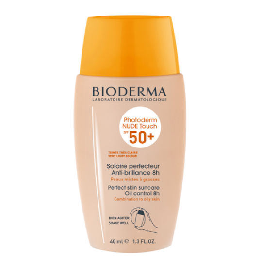 Bioderma Nude Touch Cremă Cu Protecție Solară Față SPF50 Cu Pigment Deschis 40ml