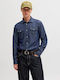 Long-sleeved Denim Shirt Dark Denim