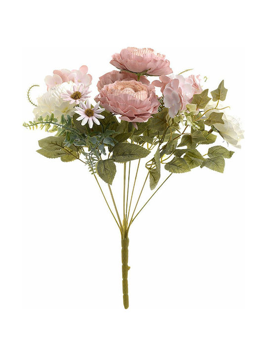 Inart Bouquet of Artificial Flowers Pink 40cm 1pcs
