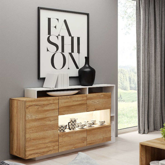 Μπουφές Walnut / White 155x44x93.5cm