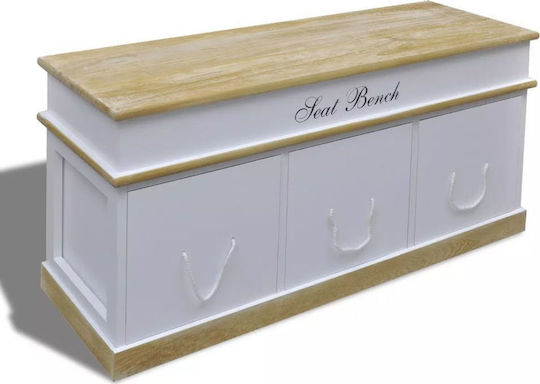 Entry Furniture with Shoe Rack & Bench White / Brown 100x35x45cm Entry Furniture with Shoe Rack & Bench White / Brown 100x35x45cm