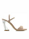 Jeffrey Campbell Suede Women's Sandals Carine-Lh Su Heels Pink with Chunky High Heel 0101002448