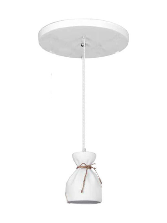 Luma Pendant Light Single-Light Bell for Socket E14, E.14 White