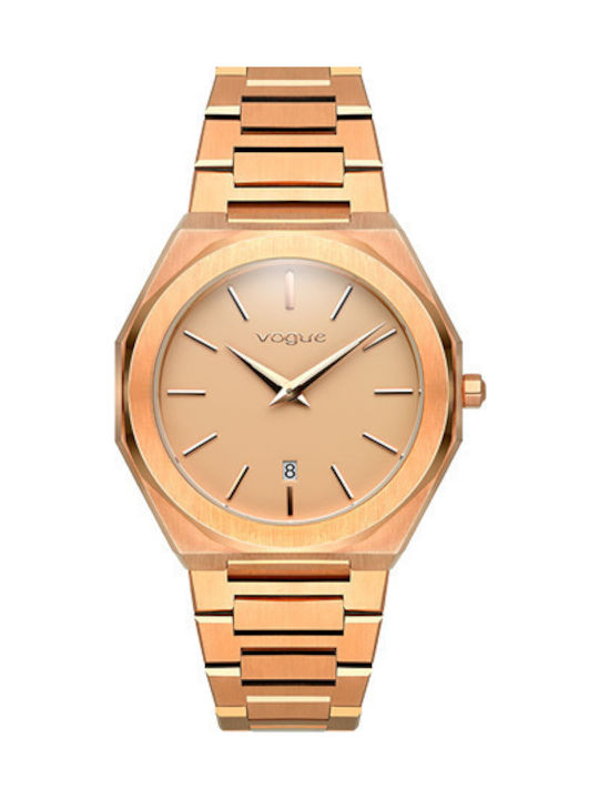 Vogue Tornado Watch with Pink Gold Metal Bracelet