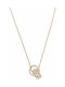 Swarovski Further Interlocking Loop Necklace with Pink Gold Plating