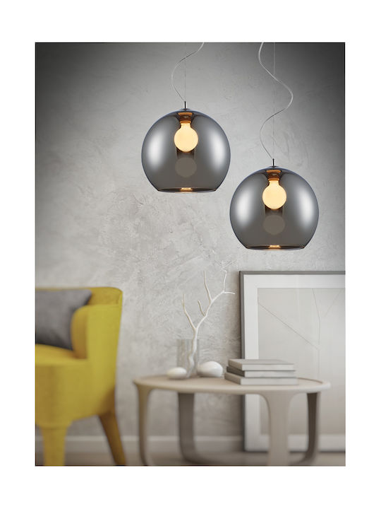 Luma Smoke Pendant Light Black with Socket E27 35x35x35cm