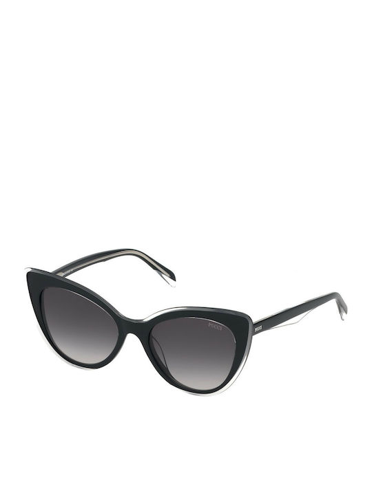 Emilio Pucci Women's Sunglasses with Black Acetate Frame and Black Gradient Lenses EP0106 03B