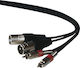 Ibiza Sound Cable 2x XLR female - 2x RCA male 3m (CM3RX-2)