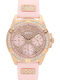 Guess Γυναικείο Ρολόι 40mm Χρονογράφος Μπαταρίας με Ροζ Καουτσούκ Λουράκι
