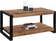 Rechteckiger Zentral-Kaffeetisch Gatlin aus Massivholz Walnuss M100xB45xH45cm HomeMarkt