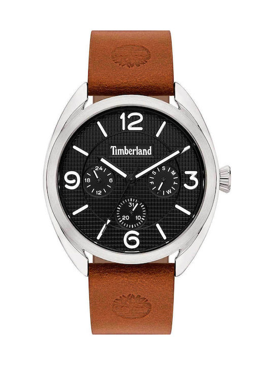 Timberland Burnham Watch Chronograph Battery with Brown Leather Strap