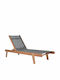 Deckchair Wooden Creta with Textilene Fabric Gray 202.5x66.5x30.5cm.