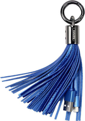 Remax Tassels Ring RC-053i Schlüsselanhänger USB-A zu Lightning Kabel Blau 0.08m