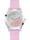 Guess Γυναικείο Ρολόι 42mm Μπαταρίας με Ροζ Καουτσούκ Λουράκι