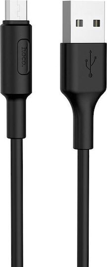 Hoco Regular USB 2.0 to micro USB Cable Μαύρο 1m (X25 Soarer)