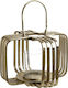 Inart Floortop Metallic Lantern Gold 39x39x30cm